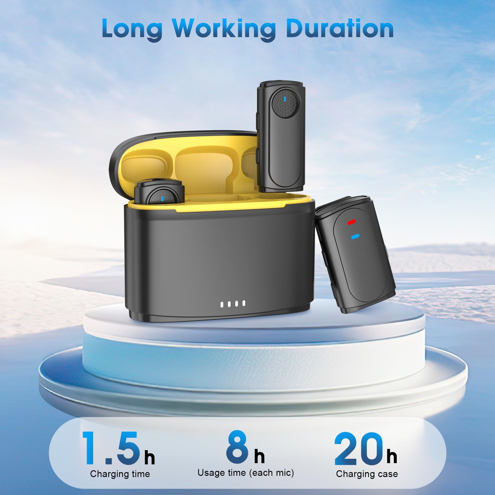 Micrófono Lavalier inalámbrico para iPhone, iPad, cámara Android, mini micrófono para iPhone con funda de carga y reducción de ruido, micrófonos inalámbricos para entrevista, podcast, vlogging