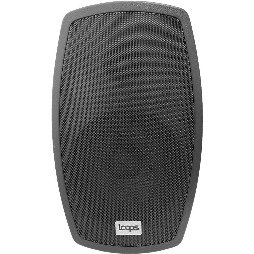 Loops Paire d'enceintes stéréo d'extérieur 2 voies 140 W 16,5 cm – Paire d'enceintes satellites étanches IP55 – Supports de montage mural inclus – Enceintes passives de bar de jardin 8 Ohm
