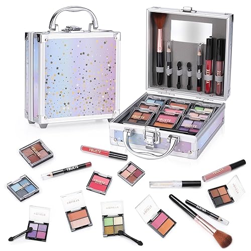 Juego de maquillaje para principiantes para adolescentes, niñas, mujeres, regalo de maquillaje para ella, kit de maquillaje con estuche de tren de