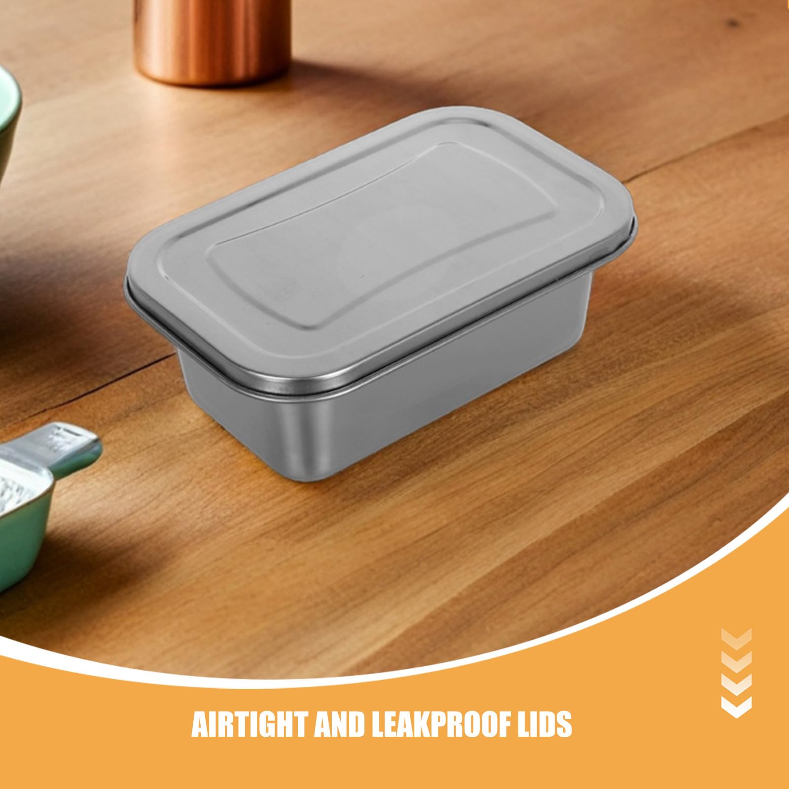 Set 3 Contenitori per Gelato in Acciaio Inossidabile da 1,2 con Coperchio Ermetico, Resistenti All'usura per Conservazione in Freezer e Cucina