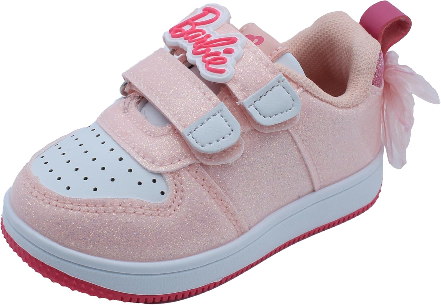 Barbie Toddler Girls' Glitter Sneakers 4 Toddler Pink Barbie With Bow