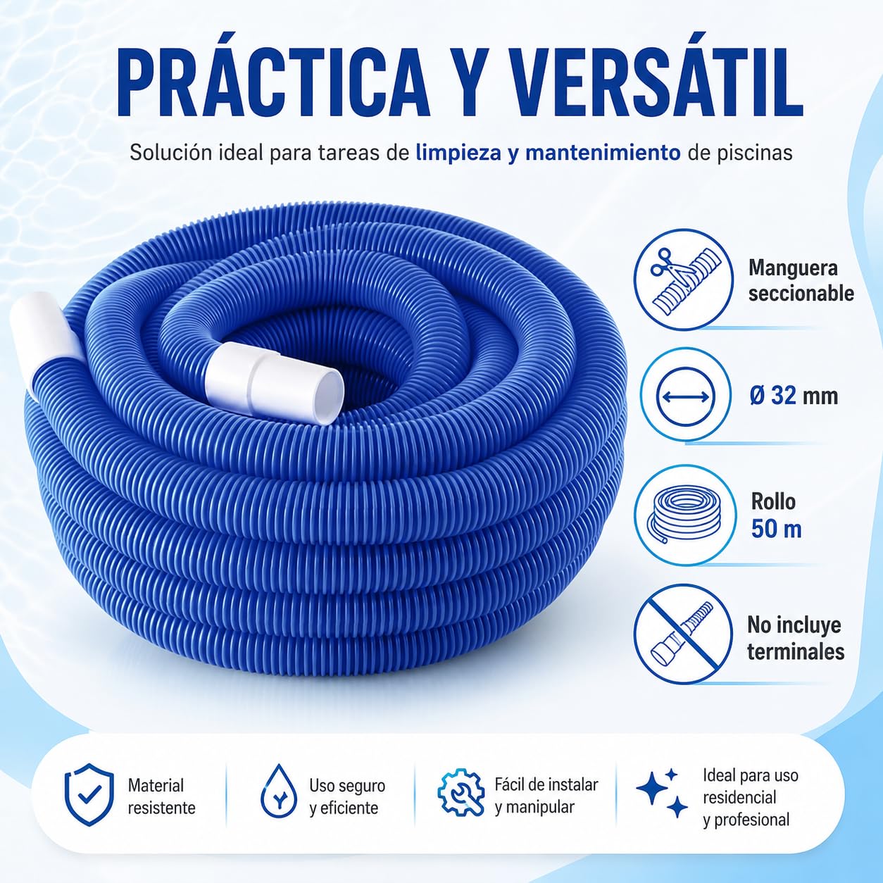 Manguera Seccionable para Piscina Ø32 mm 50 m
