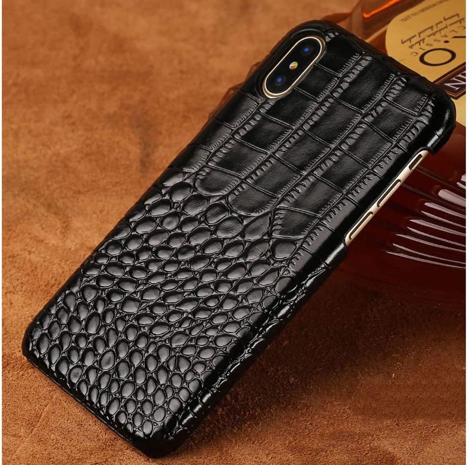 Funda para iPhone XR de 6.1 pulgadas piel auténtica cocodrilo transpirable