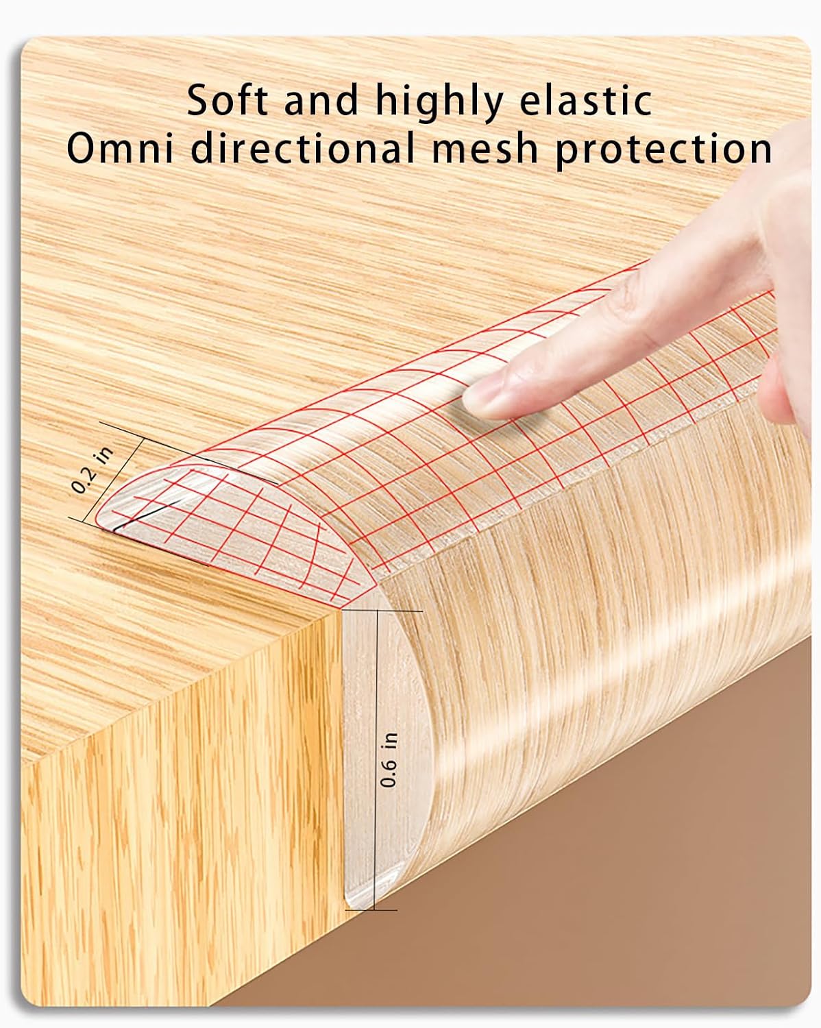 Corner Protector Baby,Corner Protectors for Furniture,Crib Bumpers,Edge Protector Strip with 3M Adhesivef (13.1ft（4M） 0.6 * 0.6in with 4 Corners) Soft and Safe