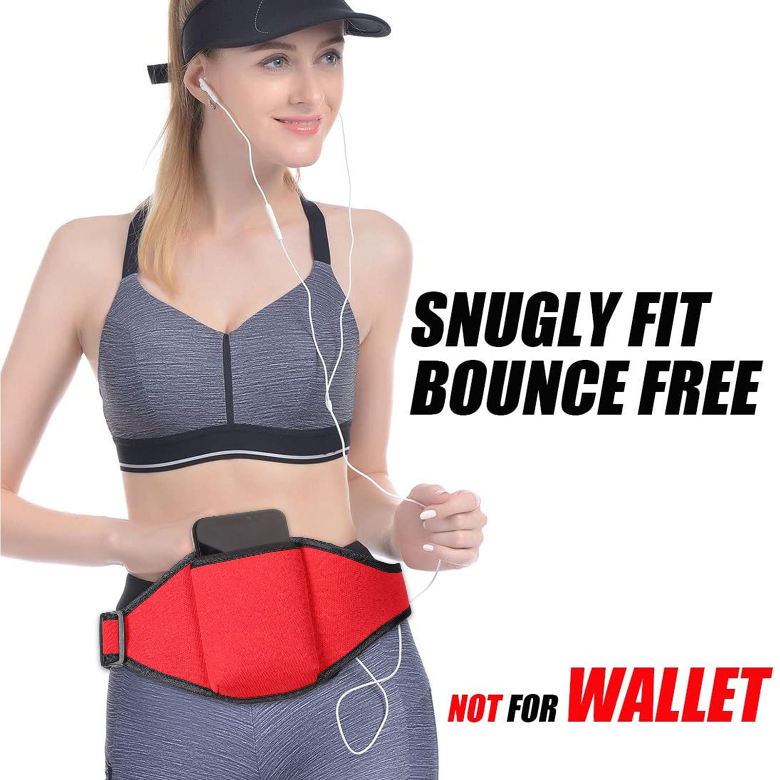 Borsa Cintura per Microfono Fitness in Fibra di Poliestere Rossa, Portamicrofono Sicuro e Discreto per Sport e Palcoscenico
