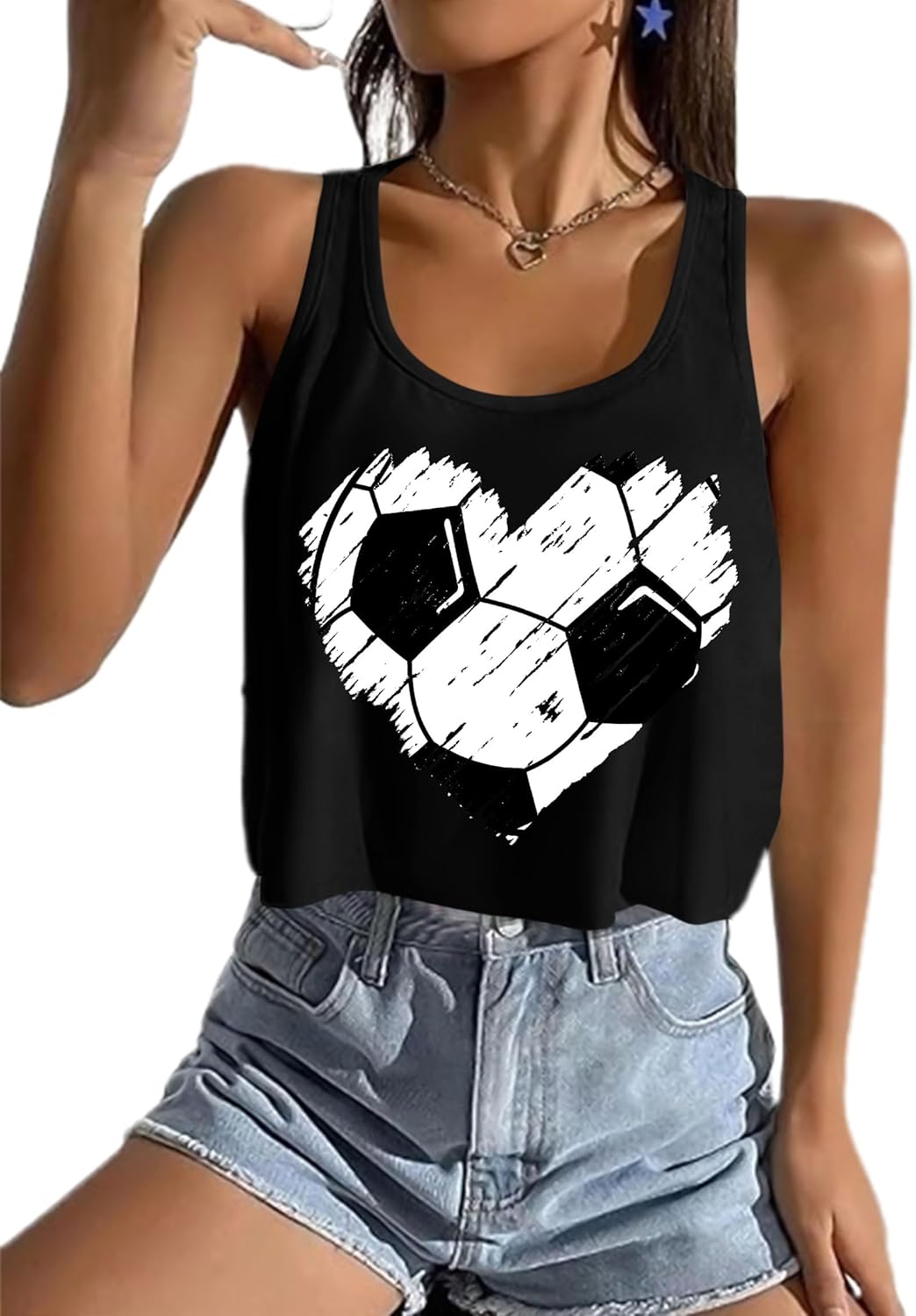 Baseball Mom Tank Tops Women: Baseball Crop Tank Funny Baseball Heart Graphic Game Day Crop Sleeveless Tops - Image 2