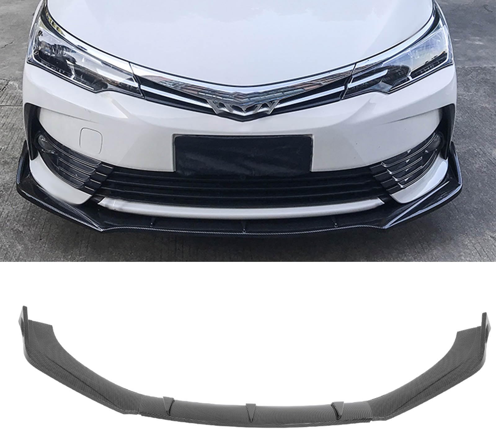 SCITOO Carbon Look PP Universal Front Bumper Body Kit Spoiler Chin Spoiler Front Bumper Lip