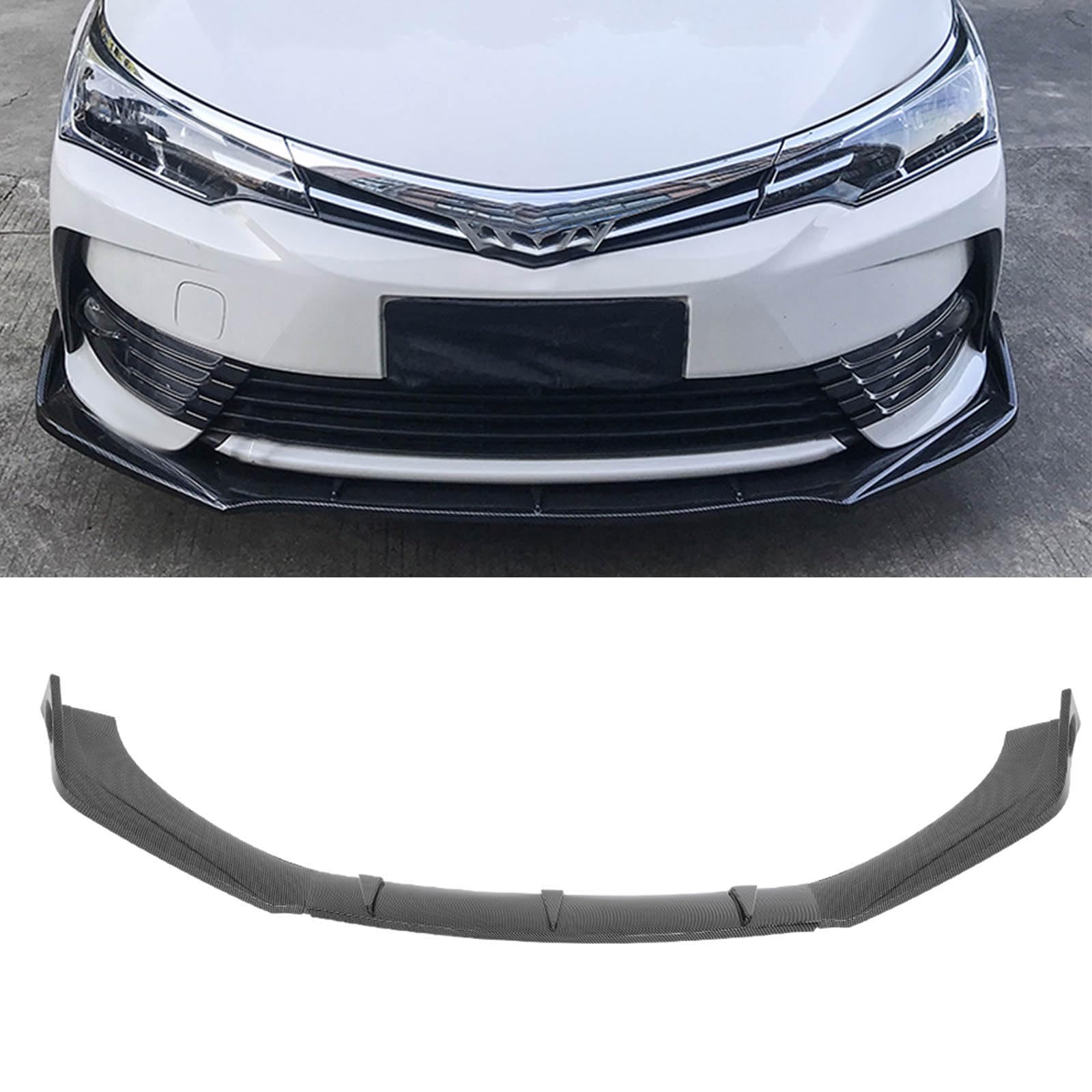 SCITOOCarbon Look PP Universal Front Bumper Body Kit Spoiler Chin Spoiler Front Bumper Lip