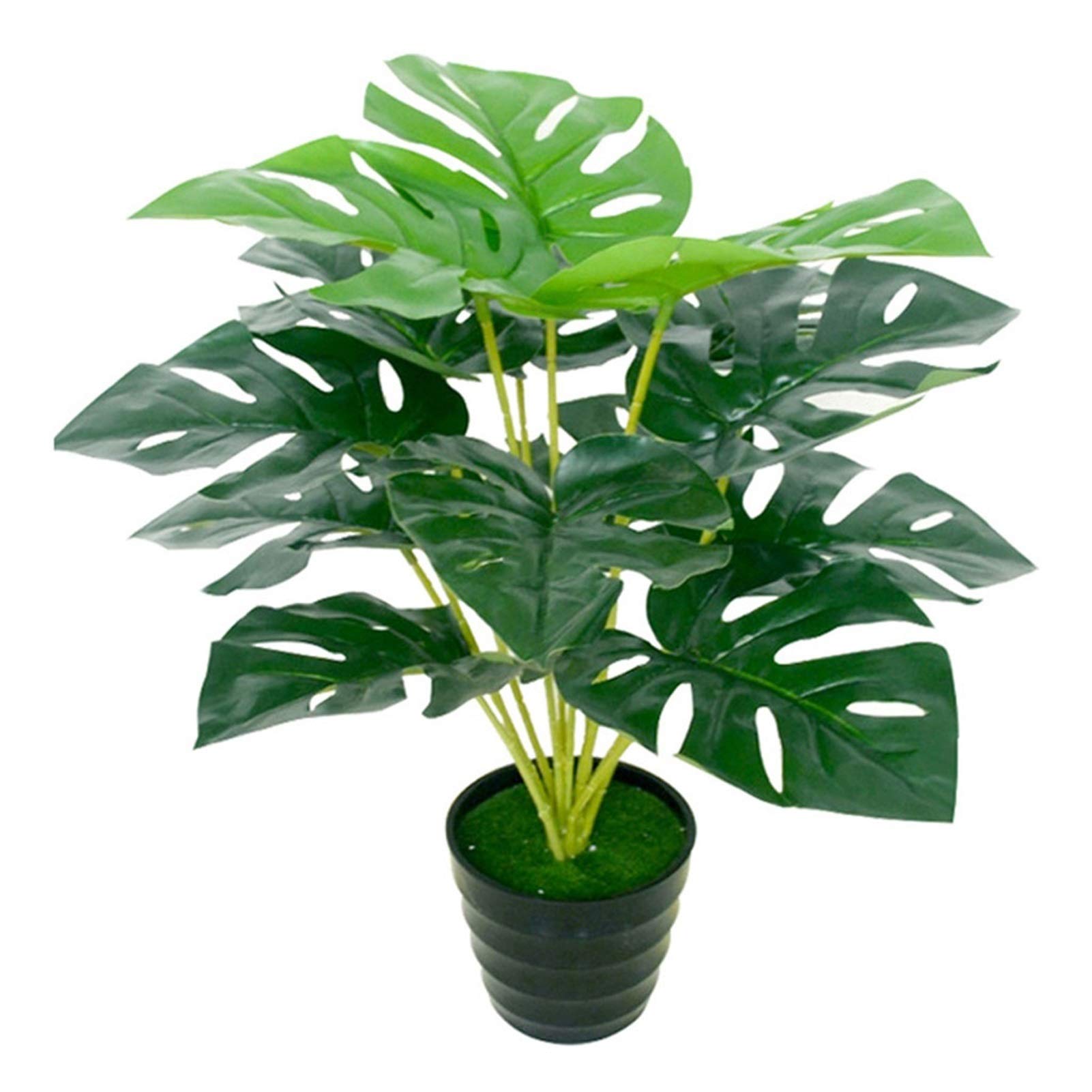 NGDFGR Handmade Simulation Green Plant Artificial Flower Green Plant With Plastic Flower Pot Indoor Living Room Decoration Fake Plant,C