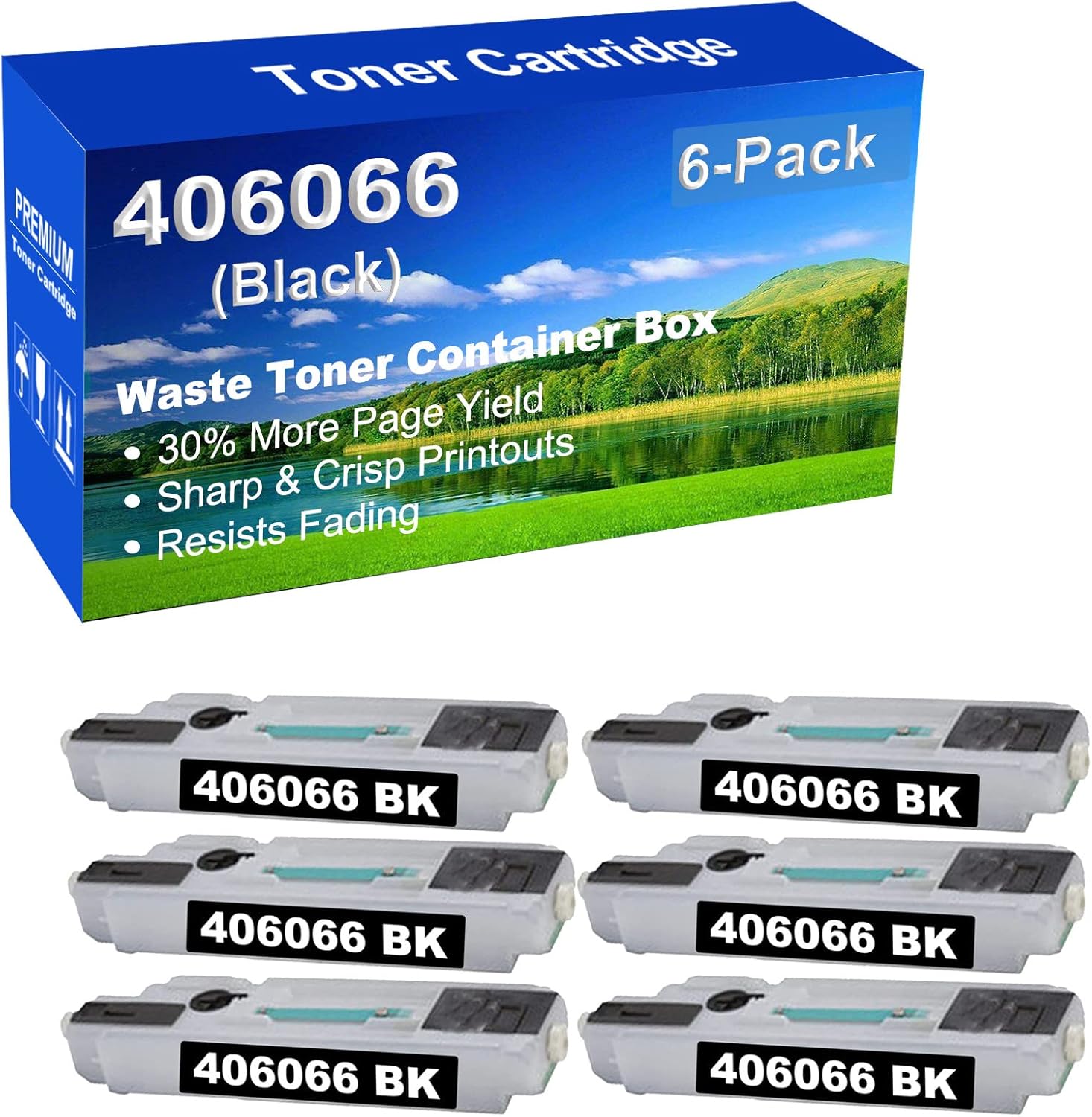 SINIYA 6Pack Compatible High Capacity 406066 Waste Toner