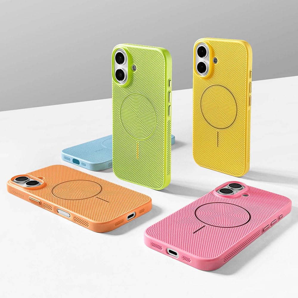 Custodia traspirante Summer Colourway per iPhone 11 12 13 14 15 16 Pro Max 16 Plus, custodia rigida ultra sottile con ricarica magnetica, verde, per iPhone 11 ProMax