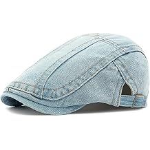 XYIYI Men Denim Newsboy Cap Women Cotton Flat Ivy Gatsby Cabbie Driving Berets Hat