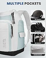Vista 5 de OutdoorMaster Bolsa para botas de esquí de 50 l - Mochila de viaje para botas de esquí y snowboard con compartimento para casco Exterior e