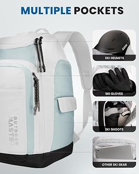 OuoorMaster 50L Ski Boots Bag Snowboard Boots Backpack for Travel LYNX