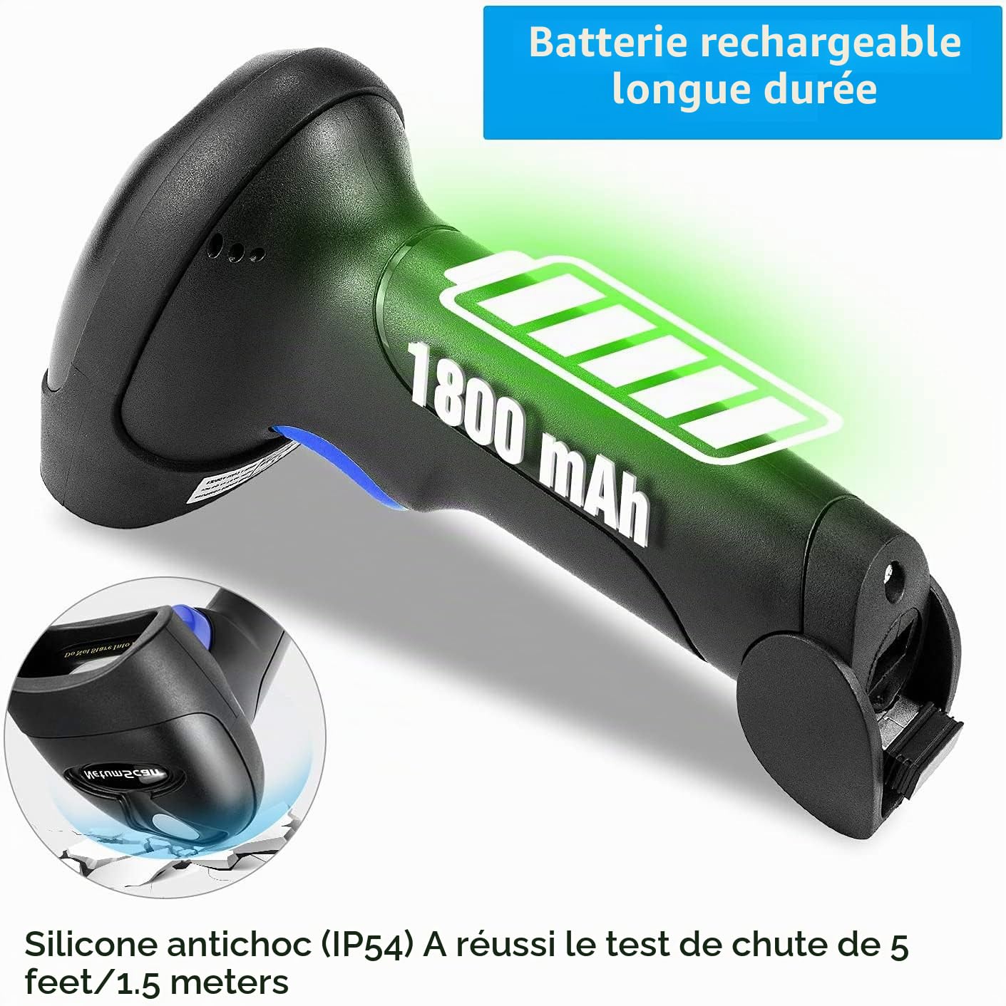 NetumScan - Scanner de Codes-Barres sans Fil CCD, Lecteur de Codes-Barres Automatique USB Compatible avec Ordinateurs Portables PC et Mac, NSL6