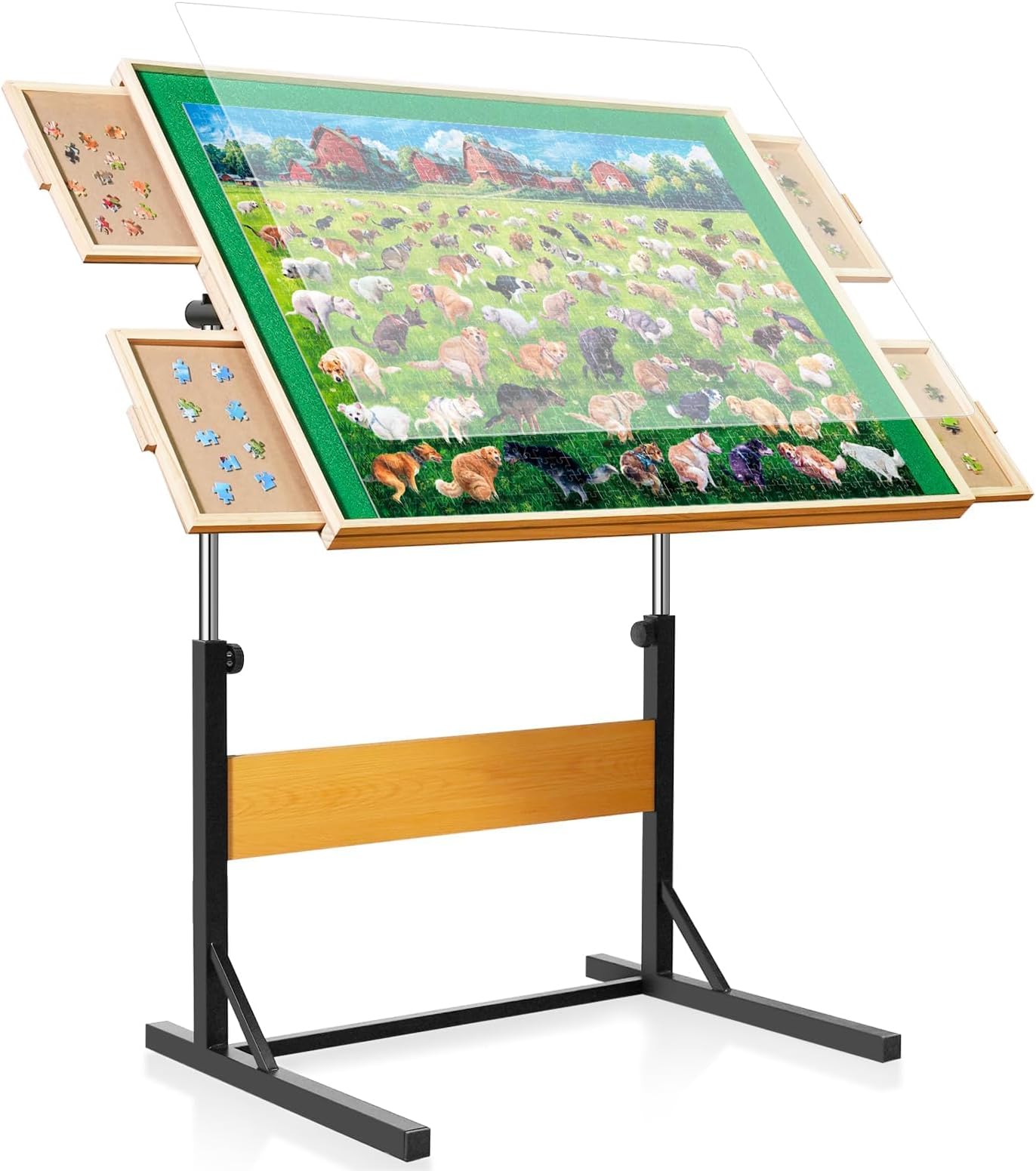 ALL4JIG 1500 Pieces Puzzle Table for Adults Gifts, Wooden Jigsaw Puzzle Table with 4 Drawers, Upgraded Stability & Optimized Lightweight Design, Puzzles for Adults