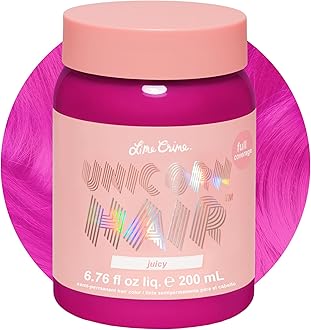 Lime Crime Full Coverage Unicorn Hair Dye, Juicy - Damage-Free Semi-Permanent Hair Color Conditions & Moisturizes - Temporary Hair Tint Kit Has A Sugary Citrus Vanilla Scent - Vegan