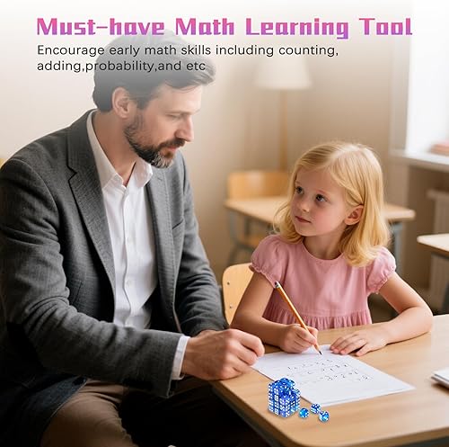 Vista 86 de Juego de 36 dados de 0.472 in de 6 caras de 0.472 pulgadas, juego de dados D6 de colores translúcidos, dados estándar de 6 caras