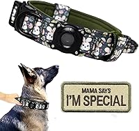 Vista 43 de Xqpetlihai Juego de collar y correa táctica para perro, collar ajustable de nailon militar para perro con mango de control y hebilla de metal