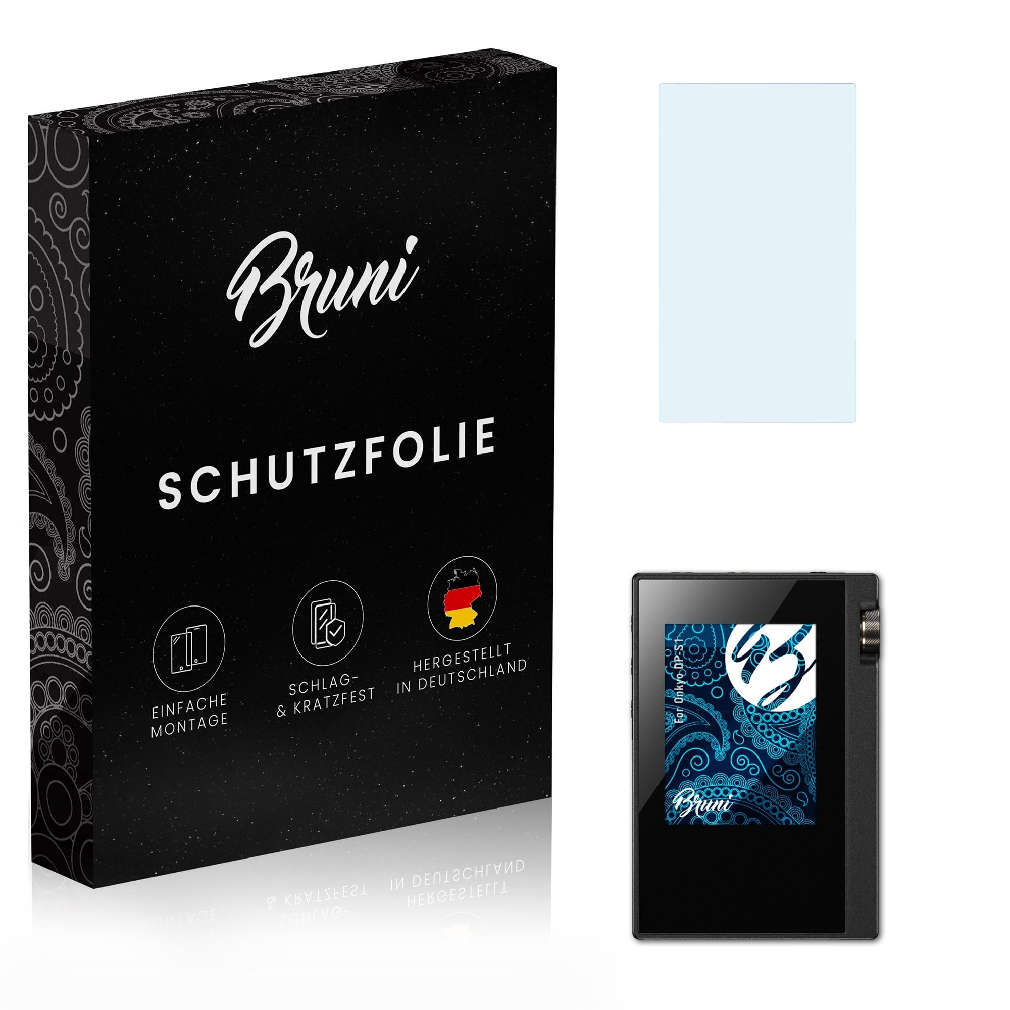 Bruni Screen Protector compatible with Onkyo DP-S1 Protector Film, crystal clear Protective Film (2X)