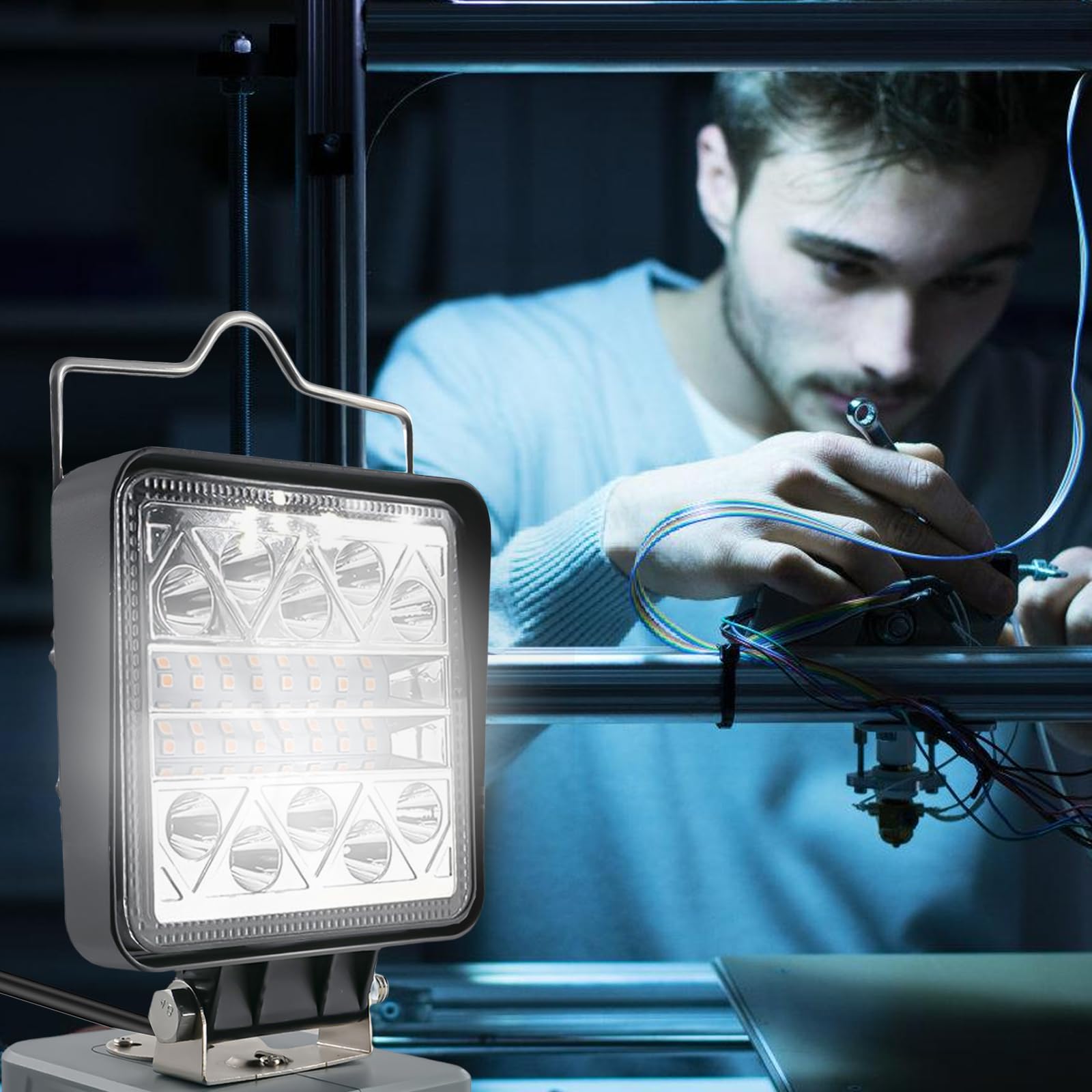 Lampada a batteria per Einhell da 18 V: Faretto portatile LED da lavoro con 6 modalità di luminosità, ingresso USB-C, 16 W, 1800 lm, senza batteria