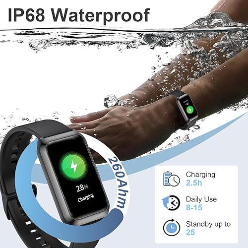 Miniatura 8 de GADIXY Relojes inteligentes para mujeres y hombres, batería de 7 días, caja de aluminio con oxígeno en sangre, frecuencia cardíaca, contador de