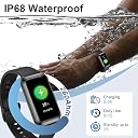 GADIXY Smart Watches for Women Men,7 Day+ Battery,Aluminium Case with Blood Oxygen/Heart Rate/Step Counter/Calories,Activity Sleep Tracker,IP68 Smart Pedometer Watch for Android&iOS Black gallery image
