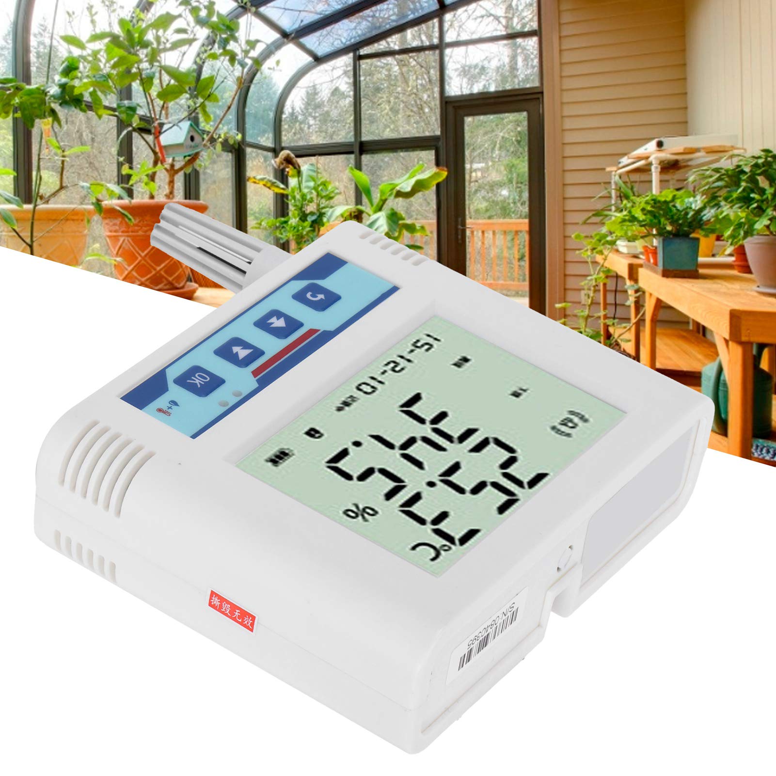 Sensore di umidità della temperatura WiFi Monitor remoto wireless di temperatura e umidità con ampio display Alta precisione per celle frigorifere Magazzino Serra Sala server ABS