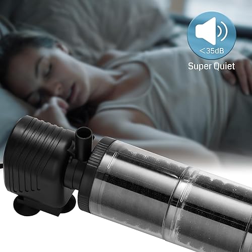 Miniatura 6 de SainSmart XpertMatic - Filtro de acuario de 3 etapas de 475 GPH para tanque de peces de hasta 120 galones, estilo moderno, material ABS negro,