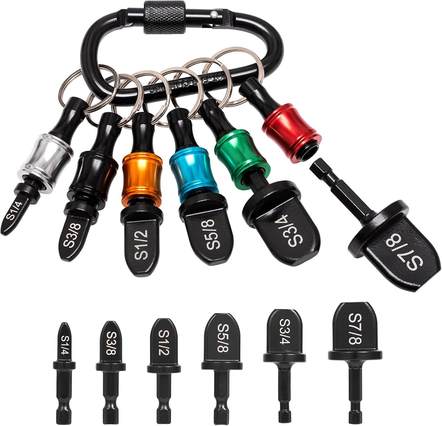 Spurtar HVAC Tools 6PCS Swaging Tool Set Copper Tube Expander Hex Shank Flaring Tool HVAC Air Conditioner Repair 1/4'', 3/8'',1/2'', 5/8'', 3/4'', 7/8''