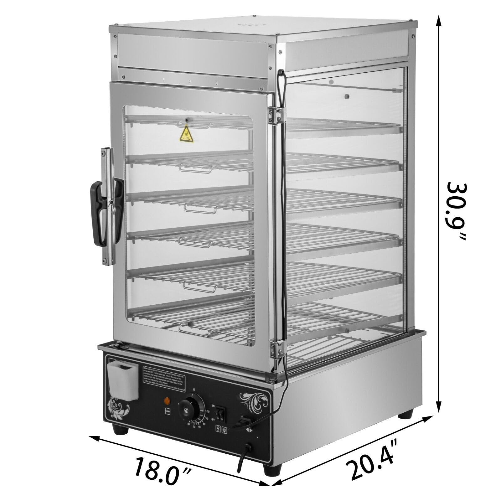 Forno a Vapore Elettrico Commerciale 900W Telaio in Acciaio Inossidabile a 5 Strati con Controllo della Temperatura Pane al Vapore Panini Scaldavivande Utilizzato in Vari scenari di utilizzo