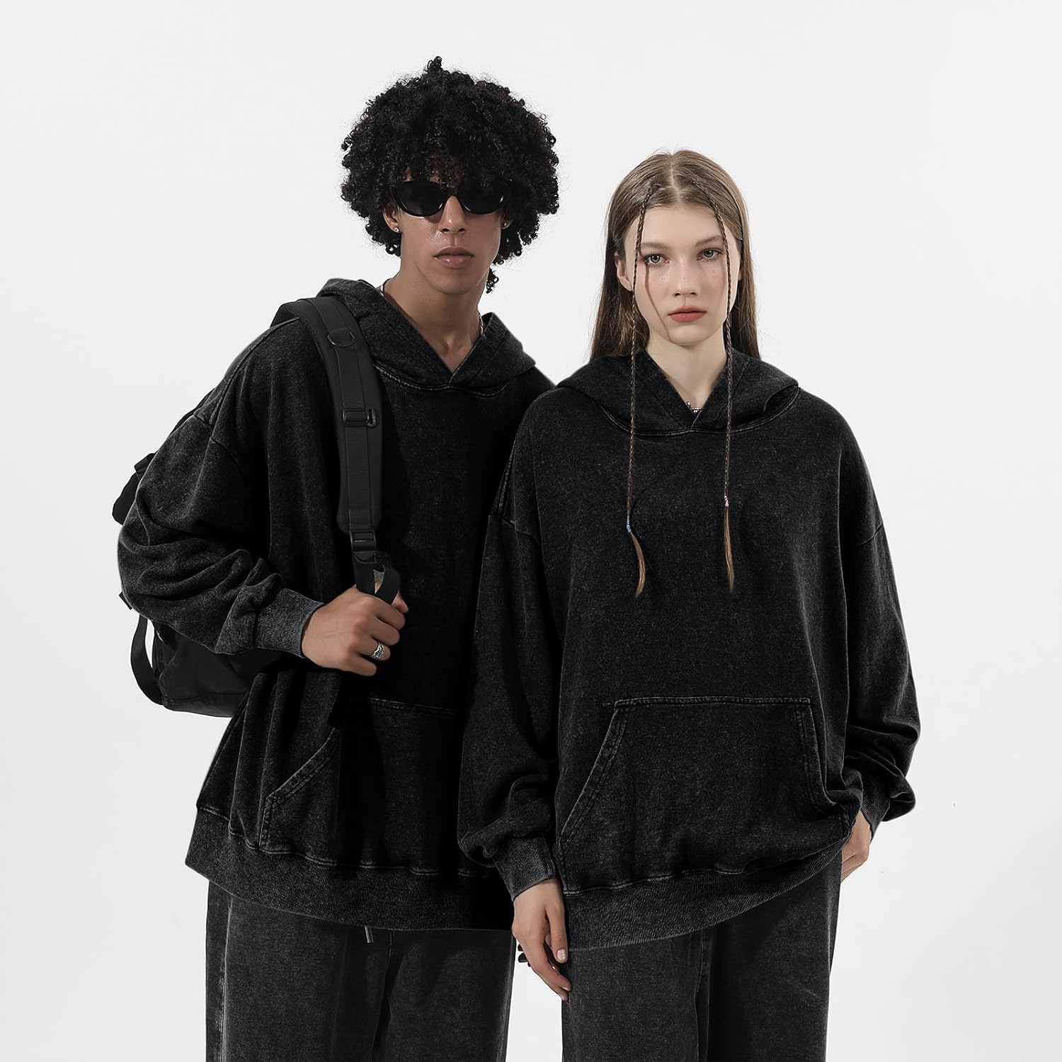 BINTEHGS Mens Oversized Hoodie Vintage Acid Wash Hoodie Baggy Cotton hooded Sweatshirts Unisex Distressed Pullover Streetwear - Image 5