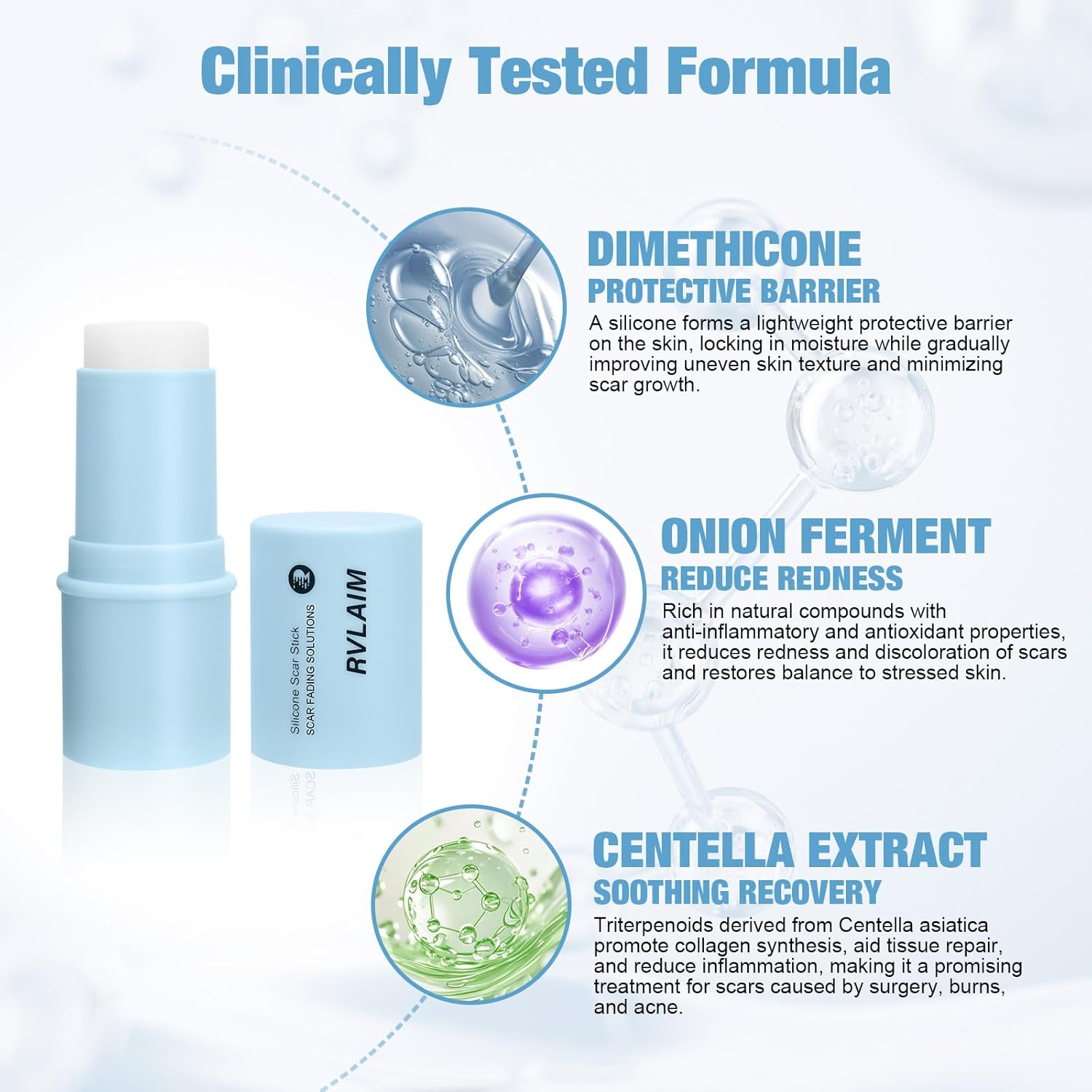 Silicone Scar Stick, 80% Silicone Stick for Face and Body. Silicone Stick for Removal of Surgical,Old and Recent Scars and Stretch Marks - 7g - Image 2