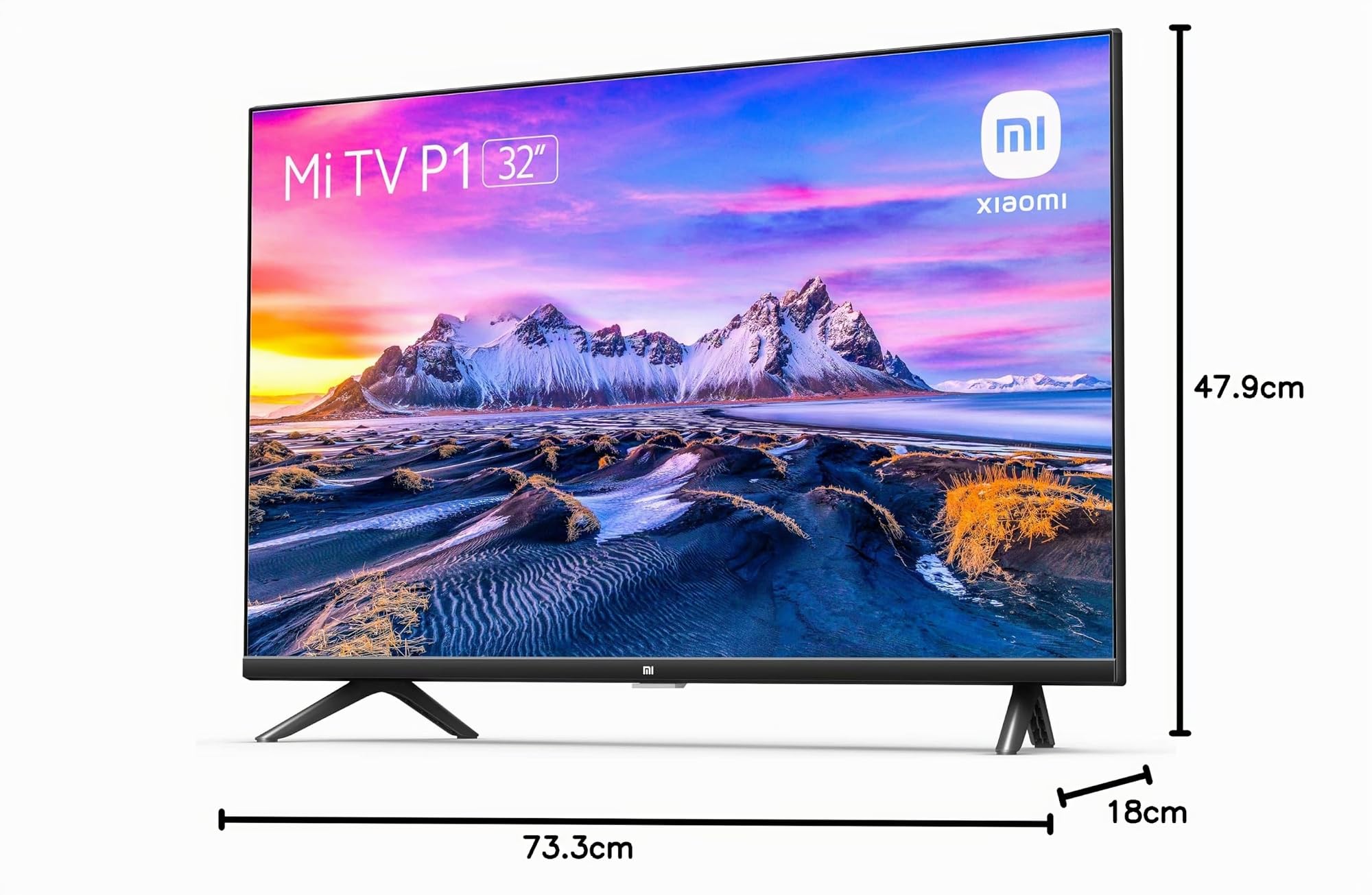 Xiaomi Smart TV P1 32 pouces (Frameless, HD, Android 9.0, Prime Video, Netflix, Google Assistant, Compatible Alexa, Bluetooth, 3 HDMI, 2 USB) [Model 2021] L32M6-6AEU Noir