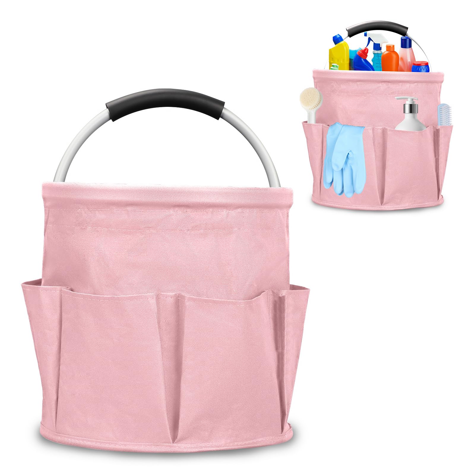 Wanheart Borsa Organizer Per Pulizia Con Manico - Contenitore In Tessuto Oxford Impermeabile Con Tasche Multiple - Grande Capacità 28x28x28 Cm - Pieghevole Per Casa, Cucina E Viaggi
