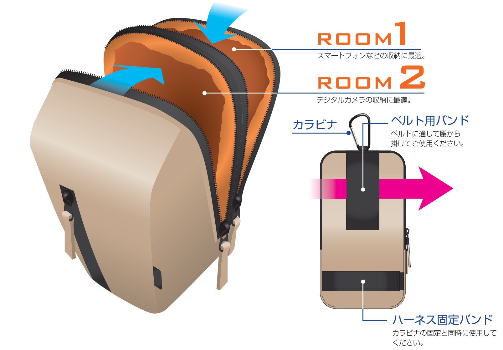 Amazon.co.jp: NAKABAYASHI Digio2 デジカメ スマホ マルチポーチ 2