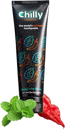 Miniatura 1 de Chilly Pasta de dientes, pasta de dientes blanqueadora picante, sabor a menta verde natural intenso + copos de pimienta fantasma, sin SLS (paquete