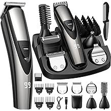 SHPAVVER Beard Trimmer for Men: Professional Barber Hair Clippers - 12-in-1 Cordless Grooming Kit - Waterproof Electric Razor with Turbo Speed &amp; Precision Blades