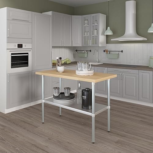 Miniatura 5 de AmGood Mesa de trabajo superior de madera de arce con estante inferior ajustable (36 pulgadas de largo x 18 pulgadas de profundidad)