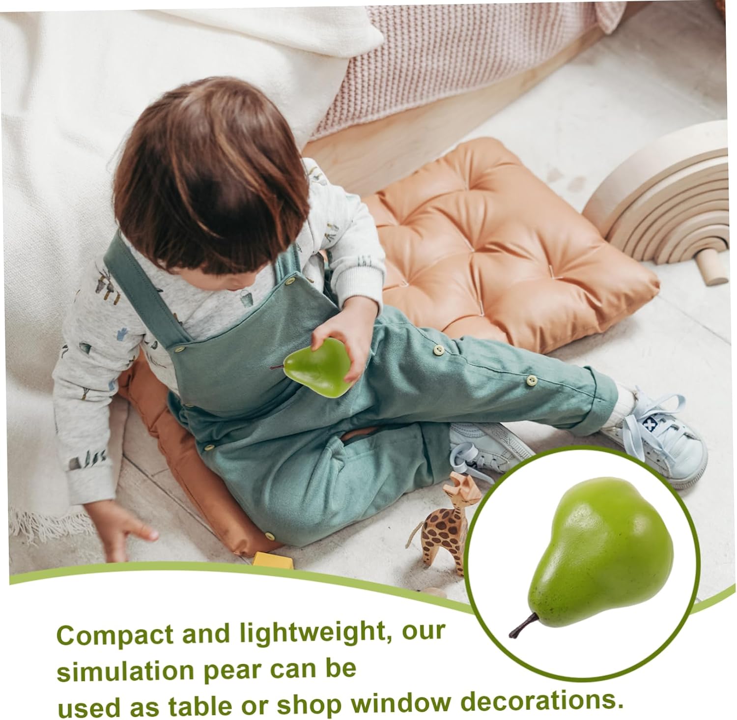 6pcs Lifelike Fake Pear Artificial Fruit Models for Decor Photography Teaching