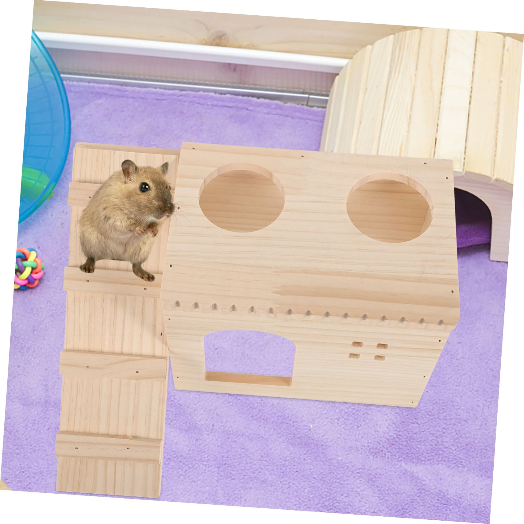 INOOMP Hamsterhaus Aus Holz Kleines Versteck Für Hamster Schlafhaus Für Haustiere Haustierbedarf Versteckspielzeug Für Hamsterkäfige Hamsterversteck Aus Holz Hamsterspielzeug