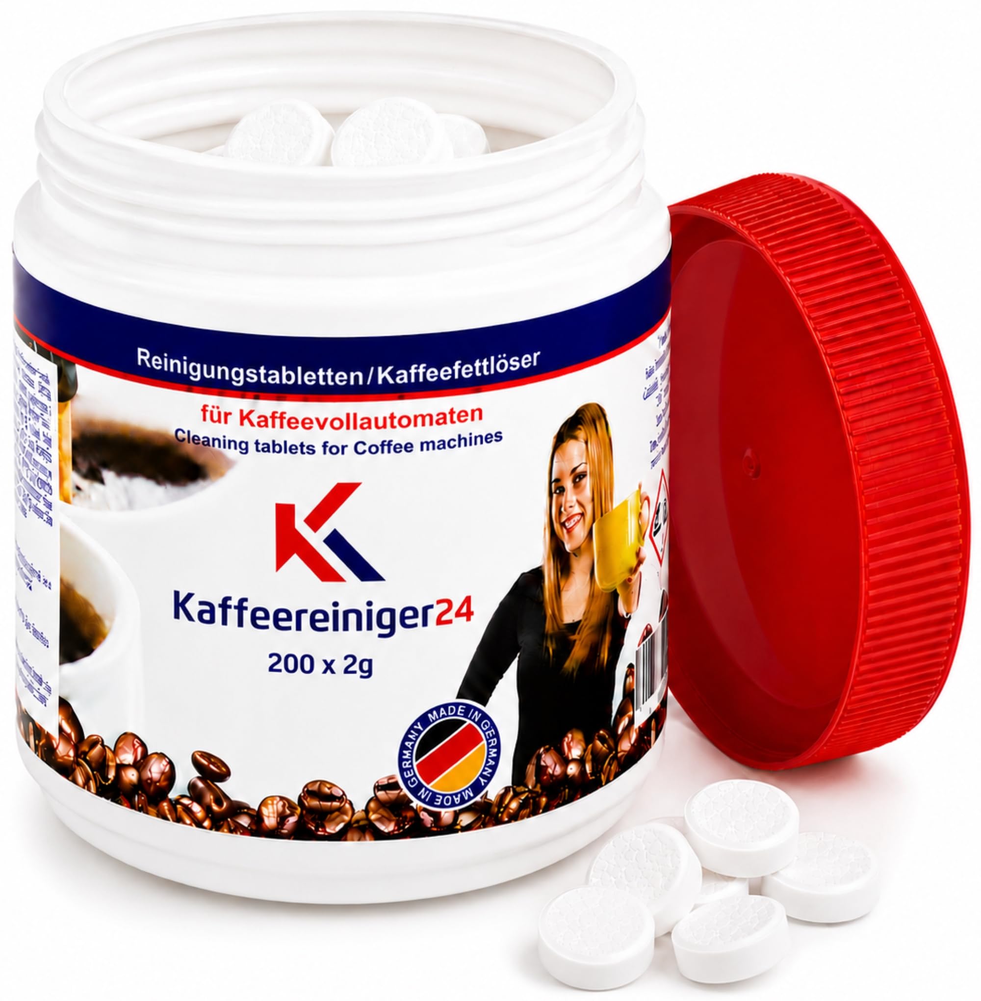 200 Reinigungstabletten 2g für Kaffeevollautomaten & Kaffeemaschinen – nur 8 Cent je Reinigung – Kompatibel mit Jura, Siemens (auch EQ Series), Melitta, Krups, Bosch, Miele uvm.