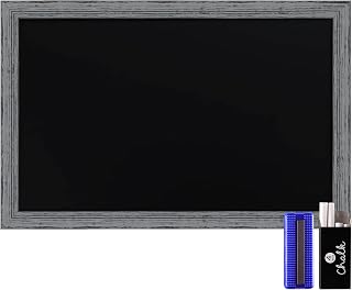 HBCY Creations Rustic Grey Magnetic Wall Chalkboard, Extra Large Size 20" x 30", Framed Decorative Chalkboard - Great for Kitchen Decor, Weddings, Restaurant Menus and More! (20" x 30")