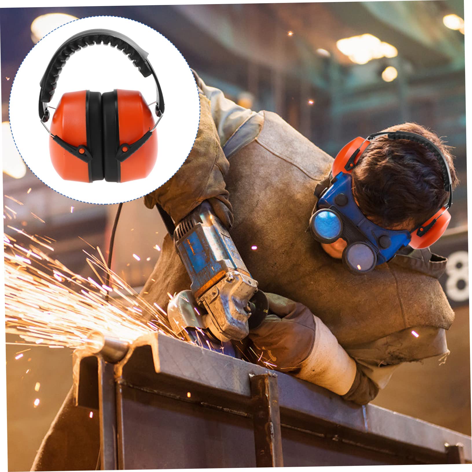 SHINEOFI 2 Pezzi Cuffie Protettive Antirumore Leggere per Lavoratori Isolamento Earmuffs per Riduzione Del Rumore Industriali Design Head Mounted Facili da Trasportare