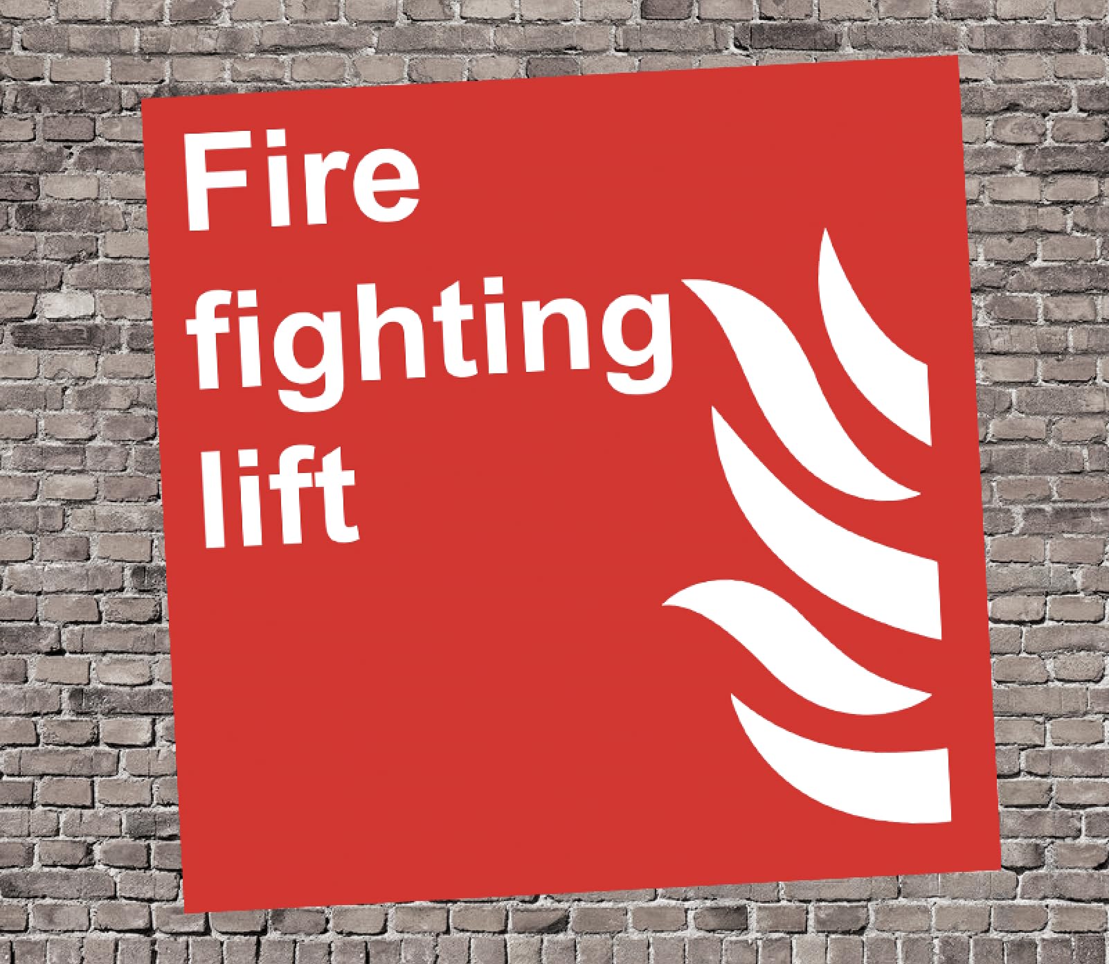 Fire Equipment Fire Fighting Lift Warning Sign Warning Sign Self Adhesive Gloss Sticker 125mm x 125mm