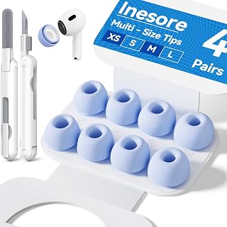 Inesore 4 Pairs Replacement Ear Tips for AirPods Pro 2nd/1st (Light Blue)