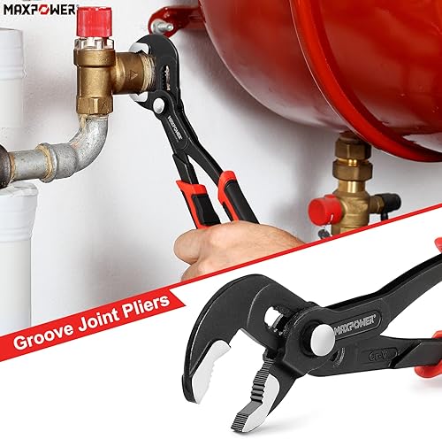 Miniatura 3 de MAXPOWER Juego de alicates de 4 piezas: 8" Lineman, cortadores diagonales, punta de aguja, alicates de bomba de agua de 10"