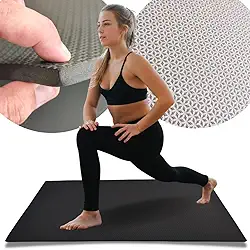 Colchonete EVA 100X50cm Altura Grossa 10MM Preto para Academia Escola Atividades Físicas Exercícios Yoga Pilates Cross Abdominal Anti Impacto Emborrachado Alta Densidade Ginástica