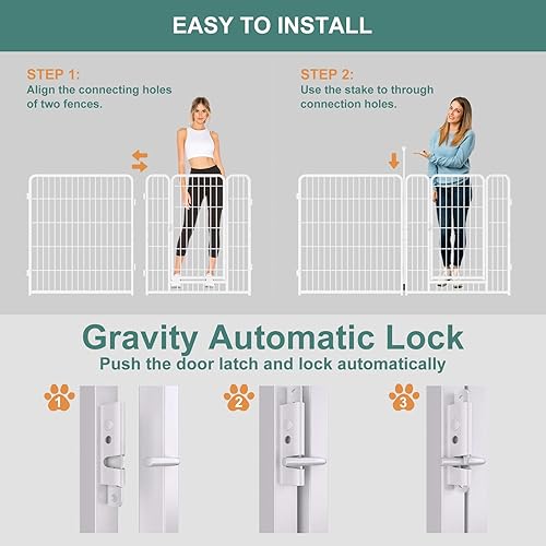 Miniatura 5 de Homieasy Corralito para perros con bolsa de almacenamiento portátil para campamento de caravana, cerca para perros con accesorios de fijación