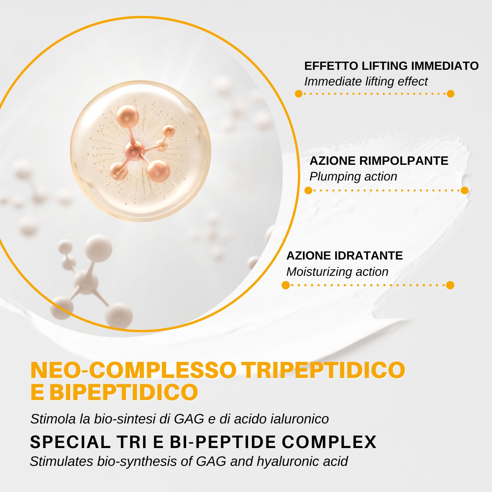Rebel Antiage Pro Crema Viso Effetto Antirughe Ultra | Crema Antirughe e Antietà Giorno e Notte| Trattamento Rughe Intensivo | Con Peptidi e Acido Ialuronico | 50 ml